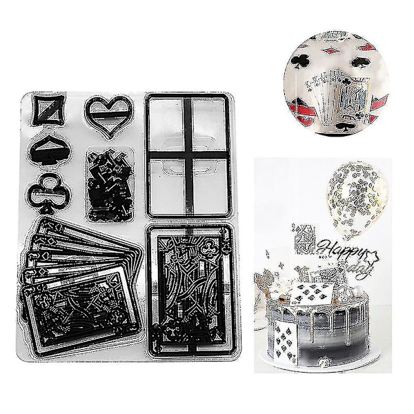 28 st plastpokerkort kakform sockerpasta fondantform pokerset cupcake kakskärform kakdekorationsverktyg
