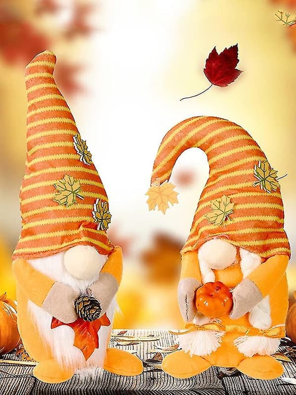Håndlaget Plussj Høst Nisse Til Thanksgiving - 31,5cm