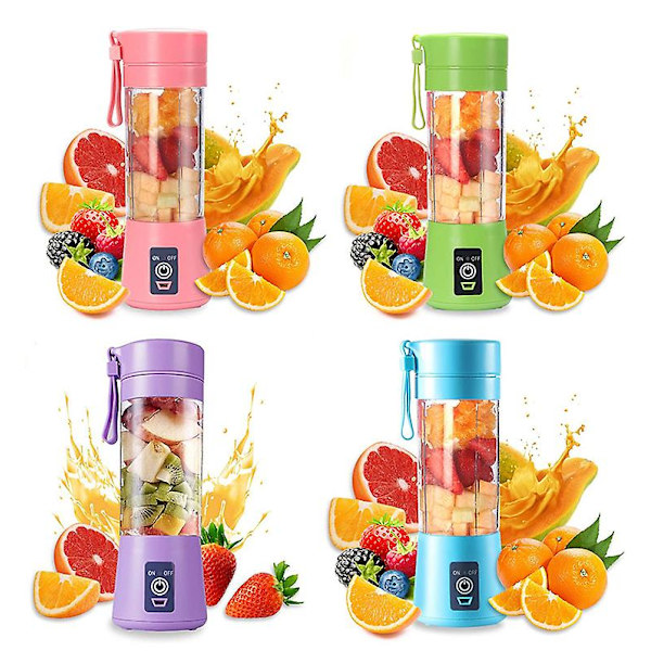 4 Blade Personlig Brug Genopladelig Usb Elektrisk Citrus Juicer Blender Bærbare Blendere Og Juicere Kop Plast