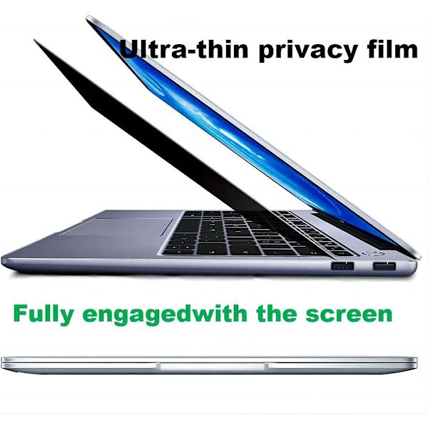 Macbook Pro 13-tuumainen tietosuojakalvo (2016, 2017, 2018, 2019, 2020, M1) | Kannettavan tietosuojasuodatin ja heijastamaton suojus, musta