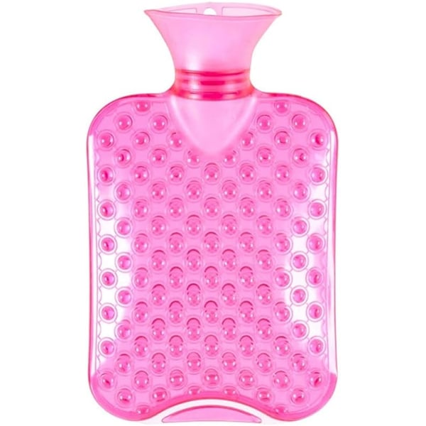 Kuumvesipullo, 1000 ml, PVC, läpinäkyvä, punainen
