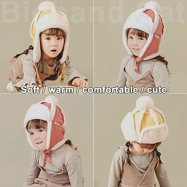 Baby Boy Ushanka öronmuffar vinter soldat mössa unisex barn catcher mössa, X-Small-Large