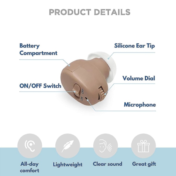 Høreforsterker - Høreforsterker for eldre - Ørelydforsterker - Personlig høreapparat til hjelp for voksne Hørselsforbedrende apparat med annonse