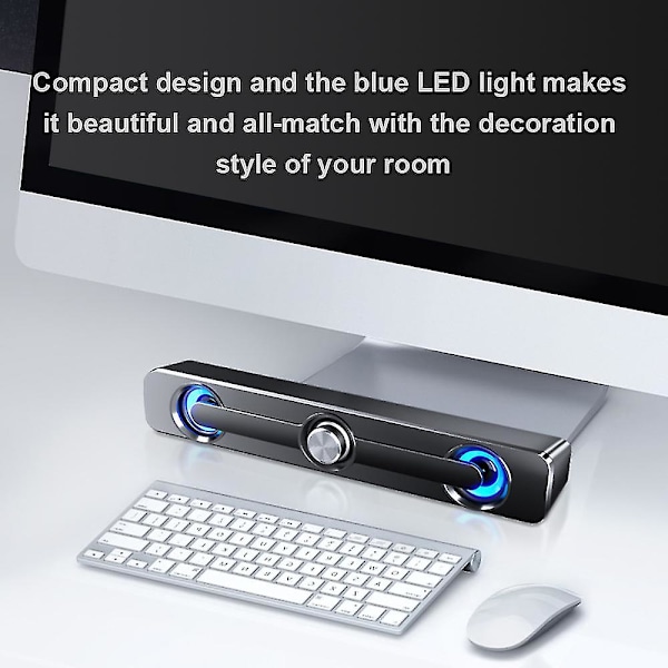 V-111 Computerhøjttaler USB-kablet Kraftfuld Bar Stereo Subwoofer Bas Højttaler Surround Sound Box Til PC Laptop Telefon MP3 MP4