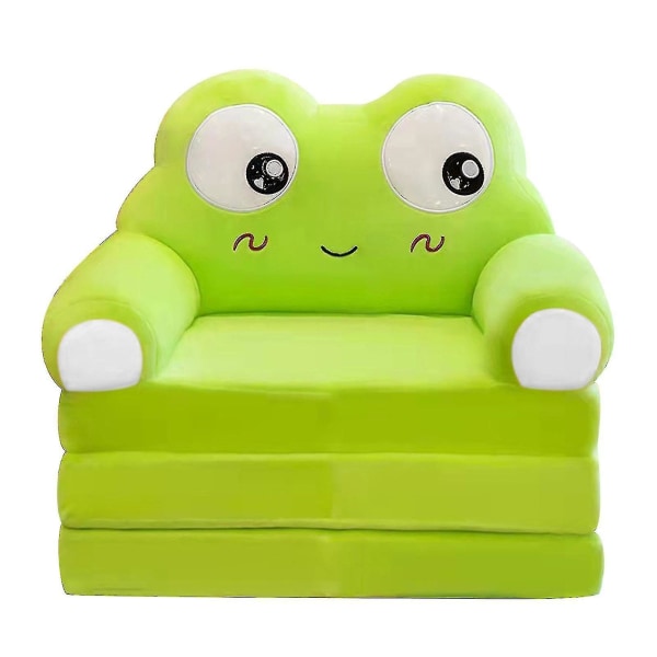 Sammenleggbar barnesofa, plysj småbarnsstol, komfortabel latsofa for barn i alderen 1-3