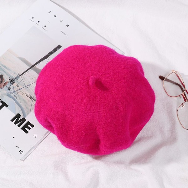 Nytt barnevotter i ull, mor og barn malerhatt, høst og vinter ensfarget hatt rose red