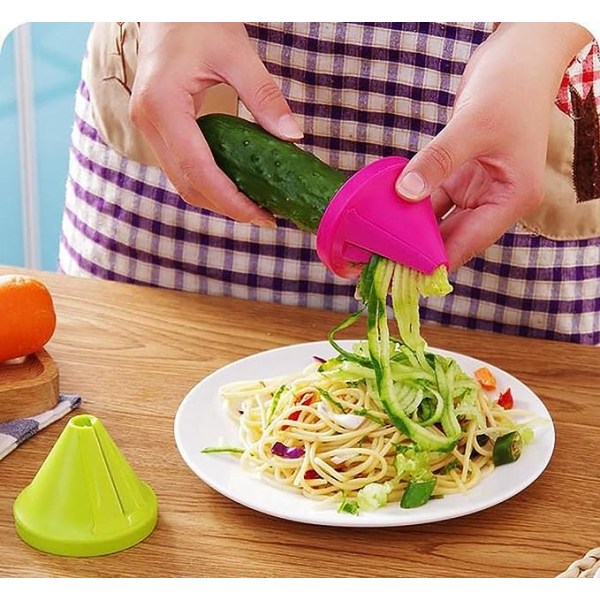 2 stk Spiralizer Grøntsagsskæremaskine, Håndholdt Spiralizer Grøntsagsfrugt Spaghetti Zucchini Nudelmaskine Rivejernsskæremaskine, Køkken Gadget Tragt Carr