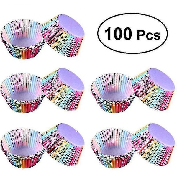 100 kpl/erä Paperikakkuvuoka Pyöreä Muffin Cupcake Leivontamuotteja Keittiö Ruuanlaitto Leivontavälineet DIY Kakun Koristeluvälineet