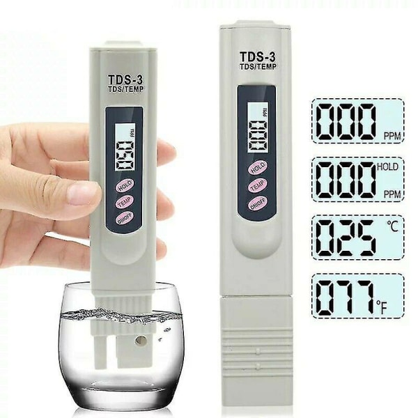 Tds Meter Håndholdt Tds-3 Ppm Digital Vandkvalitet Pen Tester R.o Pure Osmosis
