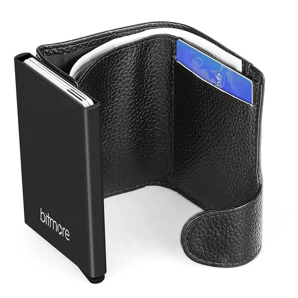 Bitmore RFID-blockerande plånbok i 100 % äkta läder