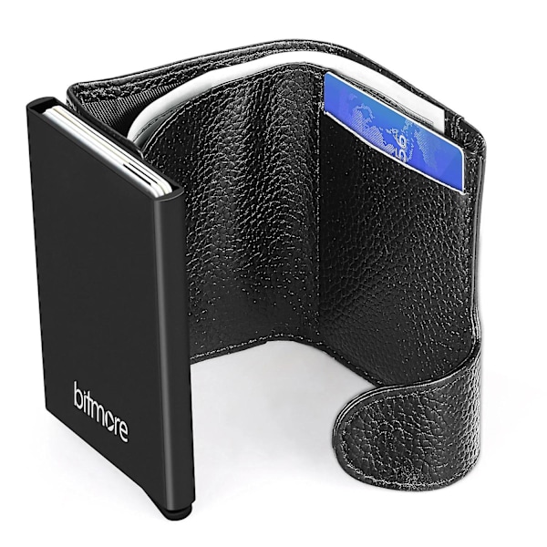 Bitmore RFID-blokerende pung i 100 % ægte læder