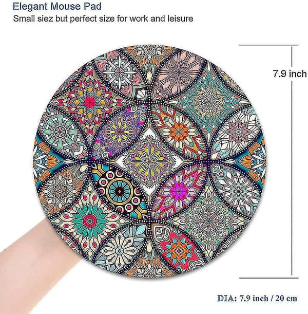 Musematte, Rund Mandala Musematte, Søt Musematte Med Design, Sklisikker Gummisokkel Musematte Med Sydd Kant, Vanntett Kvinner