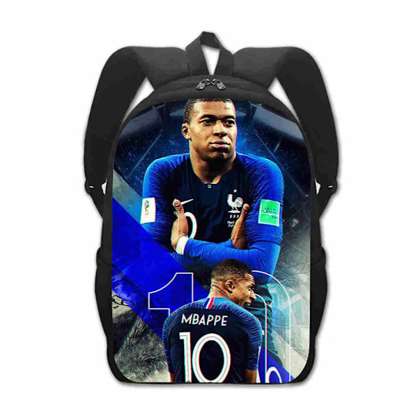 Fotbollsstjärna skolväska grundskoleelev ryggsäck Kylian Mbappé 40cm A 40cm