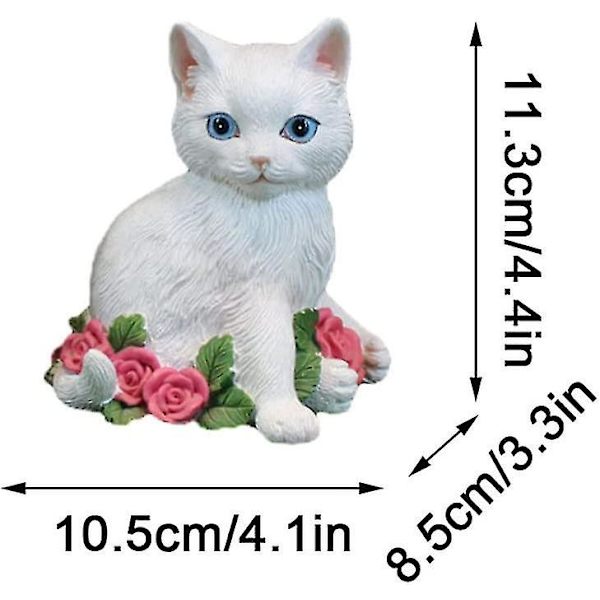 Dekorativ Havekat Statue Kunst Harpiks Kat Statue Græs Ornament