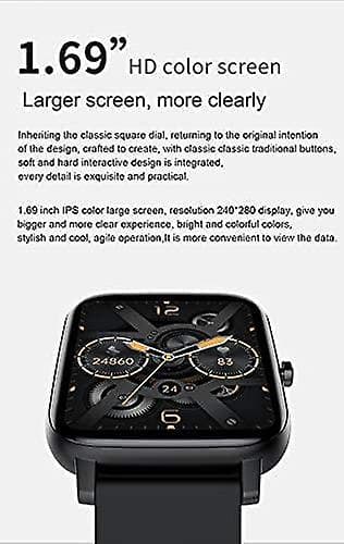 Smartklocka, 1,69 tum Full Touch, Bluetooth-notiser, Blodtryck, Allround Hälsospårare
