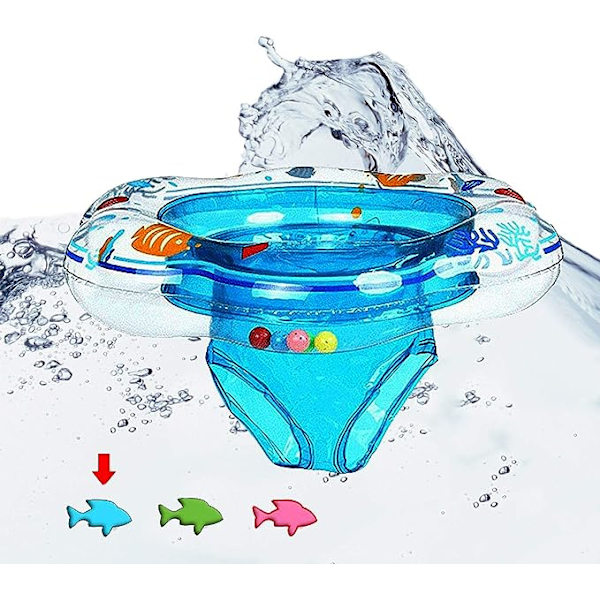 Baby Svømme Ring Flyteobjekter med Sikkerhetssete Dobbel Baby Luftputer Flytende PVC Oppblåsbart Baby Svømme Flyteobjekt Sete Svømme Ring Basseng Flyteobjekter for Småbarn