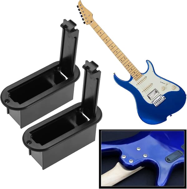 2 st batterifack 9V aktiv gitarr pickup batteripack 9-volts batterilåda fodral gitarrtillbehör 81,5x31mm