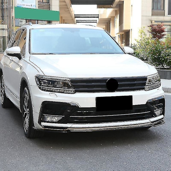 For Tiguan Mk2 2016-2021 Blanke Svart Frontfanger Mesh Center Grille Grill Listverk Striper Deksel T