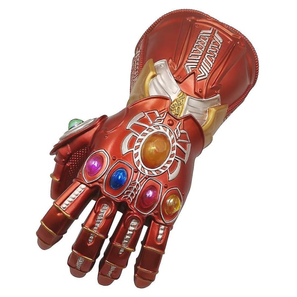 Voksen Hånd Thanos Hanske Hansker Infinity Gauntlet Med Med 7 LED Lys Opp Edelstener Pvc God Form