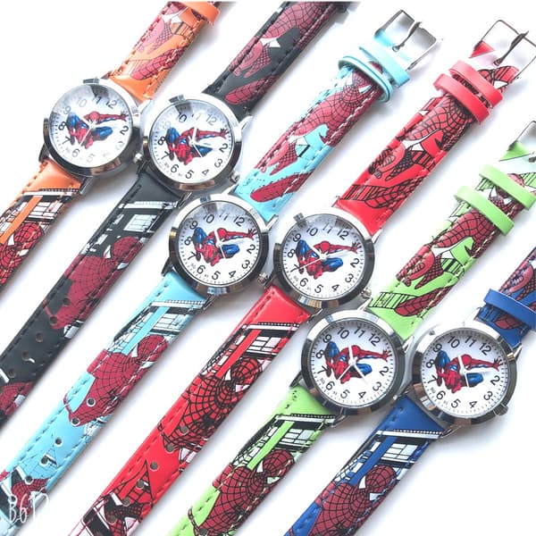Spider-Man Quartz-klokke for barn (blå) blue