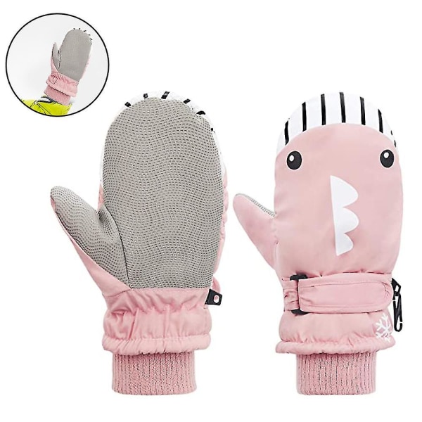 1 Par Barnas Vinterhansker Småbarnsvotter For Ski Gutter Snø Jenter Vanntett Varmt Fleece