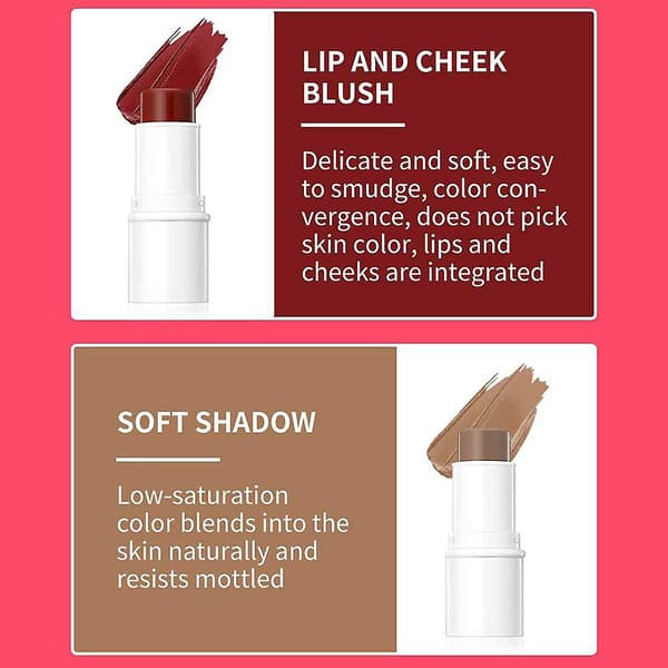 4-i-1 Multifunktionel Makeup Stick Sæt Highlighter Blush Læbestift til Kvinder