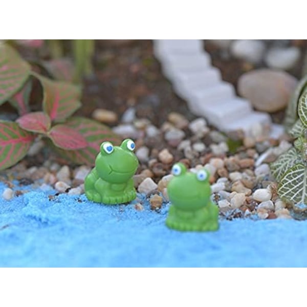 20 st Resin Mini Grodor Gröna Grodor Miniatyrfigurer Fe-trädgård Miniatyr Mossa Landskap DIY Terrarium Hantverk Ornament Tillbehör för Heminredning