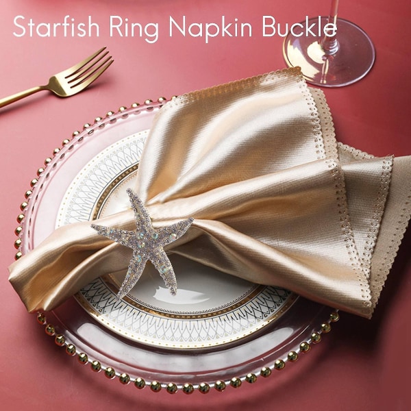 8 Pak Servietringe, Rhinestone Servietringe Servietringe Til Bryllup, Strand