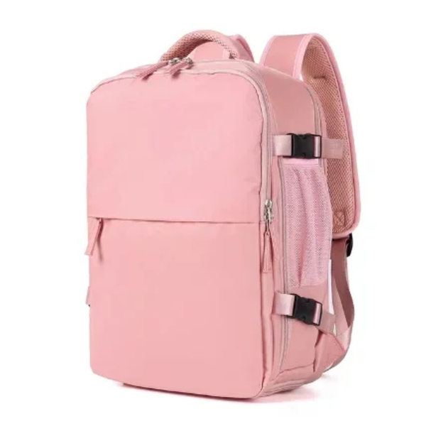 35L Laptop Rejsetaske USB Opladning Multifunktionel Skole Taske Vandtæt Bagage Skuldertasker med Sko Lomme style3  Pink