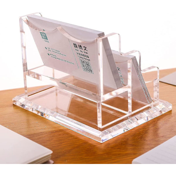 Visitkort Holder Til Skrivebord - Klar Akryl Visitkort Stativ - Flere Visitkort Display Holder Passer Til 2\" X 3.5\" Visitkort