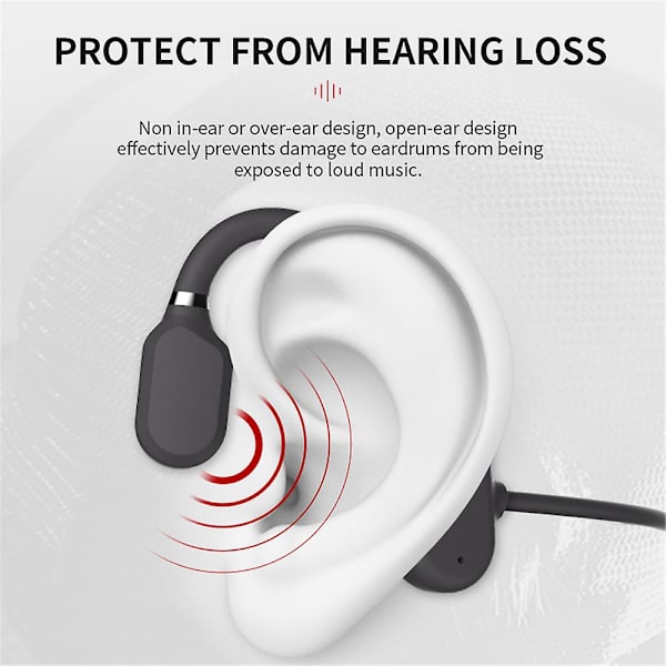 Bone Conduction Hovedtelefoner Bluetooth Open Ear Trådløs HiFi Stereo Headset Til Sport Cykling Løb Kørsel Fitnesscenter