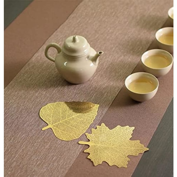 Teebladsfilter Metall Teebladsfilter Rostfritt Stål Teebladsfilter (Lönn och Bodhi-blad) (guld bodhi)