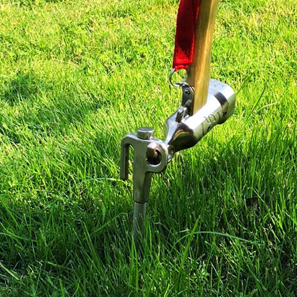 Ny Hundepæl for Hage 360 Svingbar Rustfritt Stål Heavy Duty Hundepæl Heavy-duty Rustbestandig Jordsanker