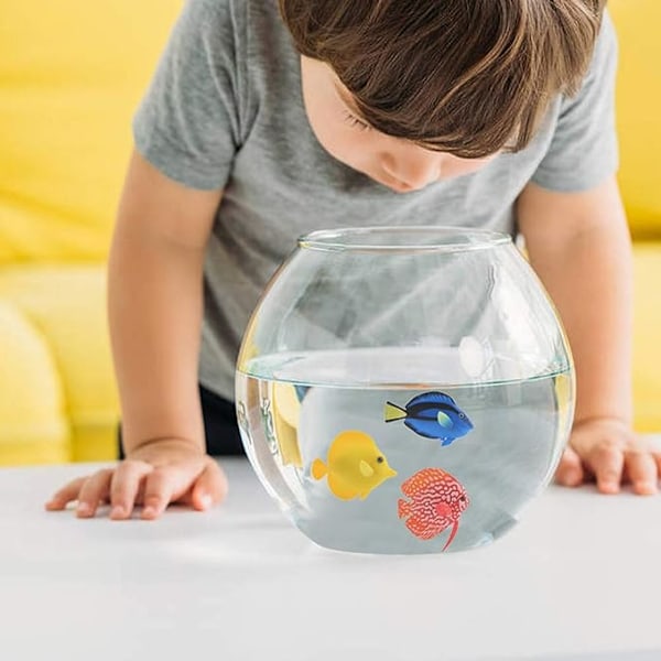 3PCS Konstgjord fisk Akvarium Silikon Flytande Lysande Clownfish Set, Lysande Effekt Dekor Prydnader för Fisk Tank, Undervattens Saltvatten Falsk Färgglad