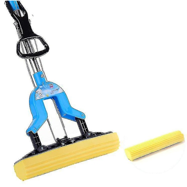 Mikrofiber Flat Mop med Bøtte, Rengjøring Klem Håndfri Gulvmopp