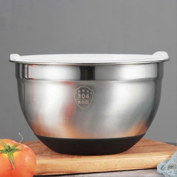 Stålskåle til køkken servering restaurant sort blanding 18cm 1-pak Silver 19.5X19.5CM