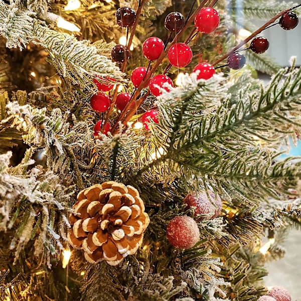 20 stk. 2 tommer sne-spidsede juletræer af naturlige fyrretræer, snefyrretræer til håndværk, guirlander, juletræspynt, kranspynt