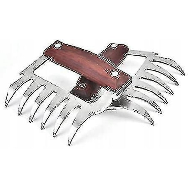 Köttdelare Bear Claws Köksredskap Rostfritt Stål Köttdelare 2-pack Mahognyfärg