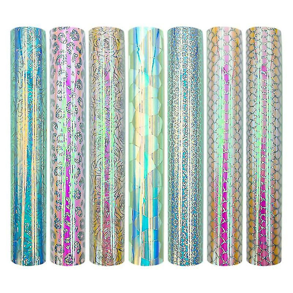 Holografisk Gradient Skinande Regnbåge Självhäftande Hantverksvinyl Leopard Sjöjungfru Cameo Dekal För Cricut Silhouette Skyltar Klistermärken Dekor