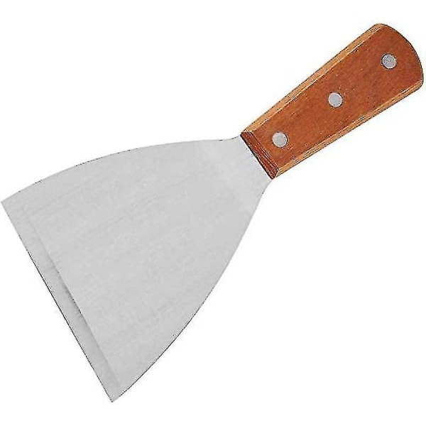 Grillspatel i rustfritt stål med treskaft for griller