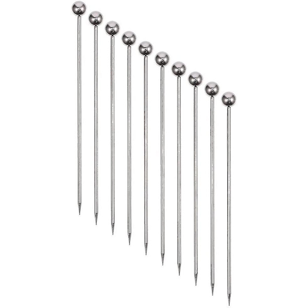 50 stk. rustfrie stål cocktailpinde i metal, 4,3 tommer