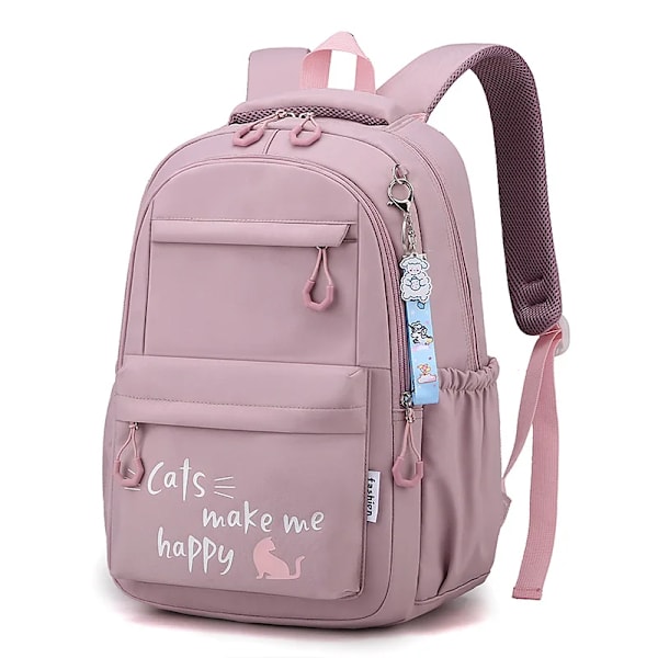 Kawaii koululaukku tytöille, korealainen tyyli, kirjalautku, suuri reppu matkustamiseen ja korkeakoulukäyttöön, suositellaan teini-ikäisille Pink