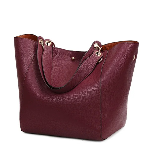 Luksus læder skuldertasker til kvinder 2021 Top-Handle Crossbody tasker til kvinder Store tasker og håndtasker purple red