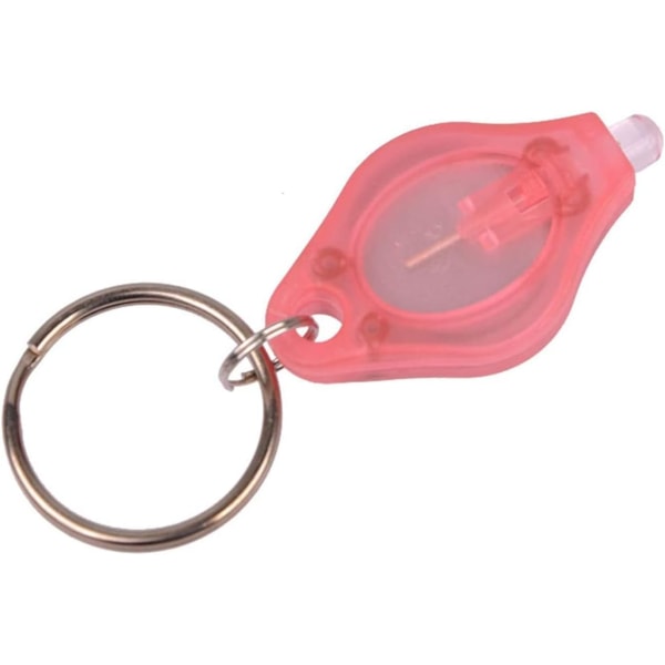 (18 kappaleen pakkaus) Mini punainen LED-avainperän taskulamppu, punainen valoavainperän taskulamppu, punainen avaimenperän taskulamppu, punainen avaimenperän valo - punainen valo punaisella kuorella
