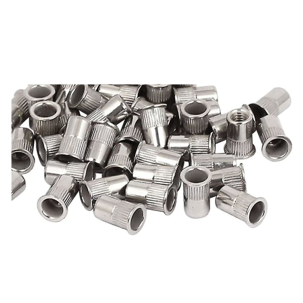 M4x10mm Blindmutter i rustfritt stål med gjenger, 50 stk