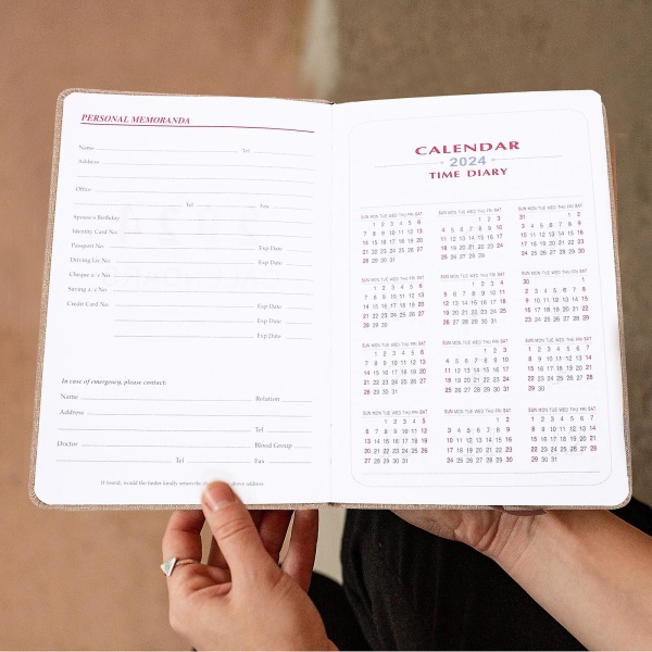 Odatummerad Planerbok för Möten 2024 Schema Planner A5 Veckovis Schema Planner