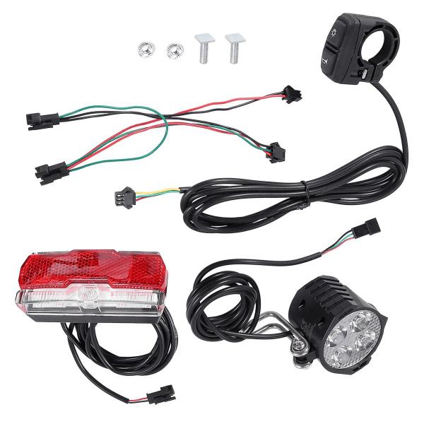 Electric Bike Front And Ebike Rear Light Set Input 36v 48v 60v Built-in Speaker E-bike Headlight An