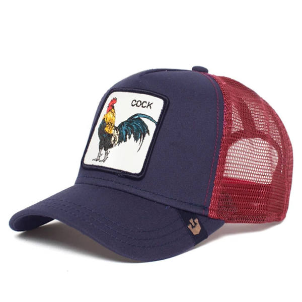 Hane Cartoon Baseball Cap Chauffør Lastbil Cap med Broderi Checkered rooster