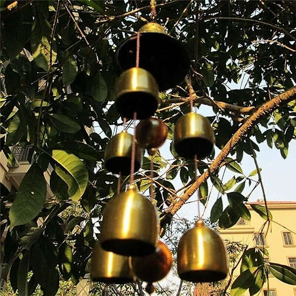 Onnenwindchimes Fengshui-kello Kupariseos Lohikäärmekello 6 Kelloa Ripustettava Tuulikello Kotiin Puutarhaan Ripustettava Onnea Siunaus