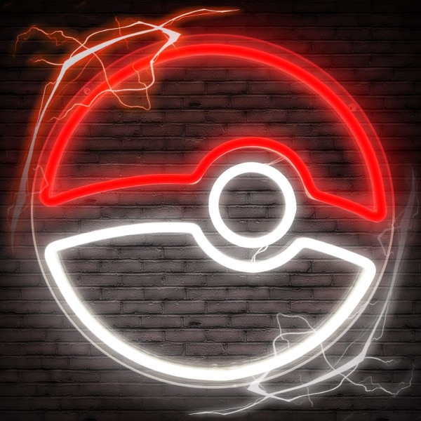 Big Poke Ball Neonskylt Anime Ball Neonskylt Dimbar Gaming Neon Lights Led Neonskyltar För Spel Väggdekor Gaming Neon Light För